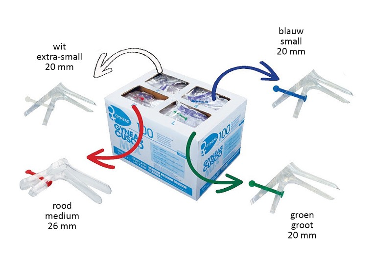 Cusco speculum mix 4 maten - XS/S/M/L - 4 x 25 st