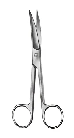 Chirurgische schaar - gebogen - scherp/scherp - 14,5 cm - 1 st