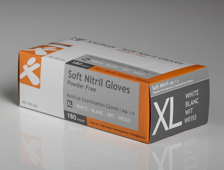 Handschoenen Soft Nitrile - niet-steriel - wit - XL - 1 x 180 st