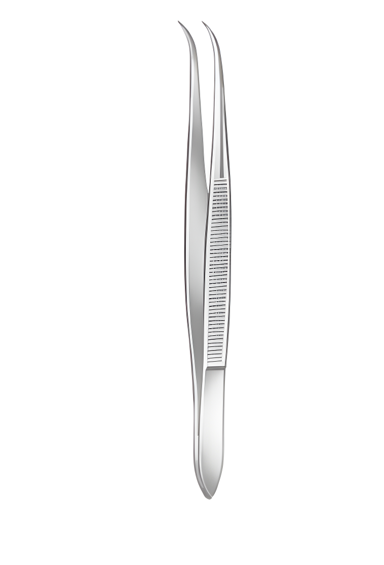 Splinterpincet - gebogen - scherp/scherp - 10,5 cm - 1 st