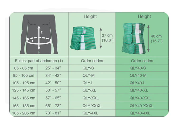 QualiBelly Advanced - abdominale support - hoogte 40 cm - XXL