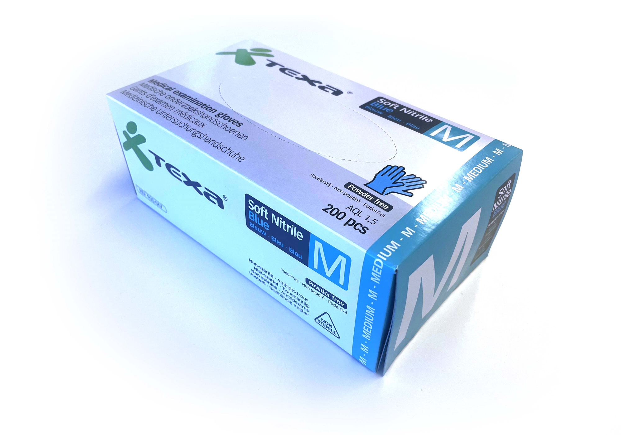 Handschoenen Soft Nitrile - niet-steriel - blauw - M - 1 x 200 st