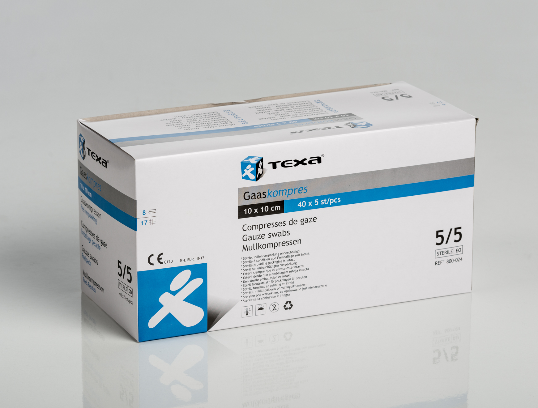 Texa® gaaskompressen - steriel - 7,5 x 7,5 cm - 40 x 3 st