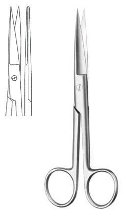 Standaard schaar - recht - scherp/scherp - 16 cm - 1 st