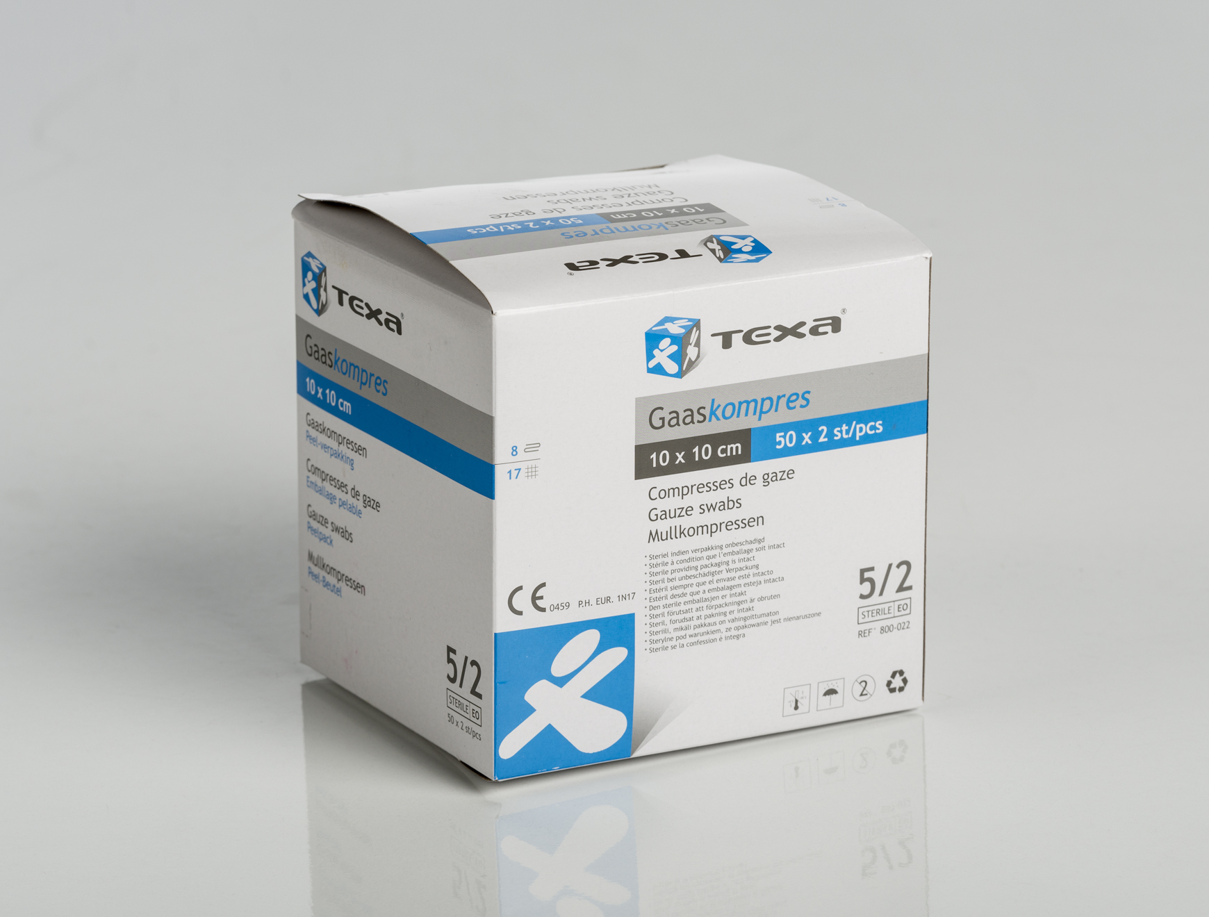 Texa® gaaskompressen - steriel - 10 x 10 cm - 50 x 2 st