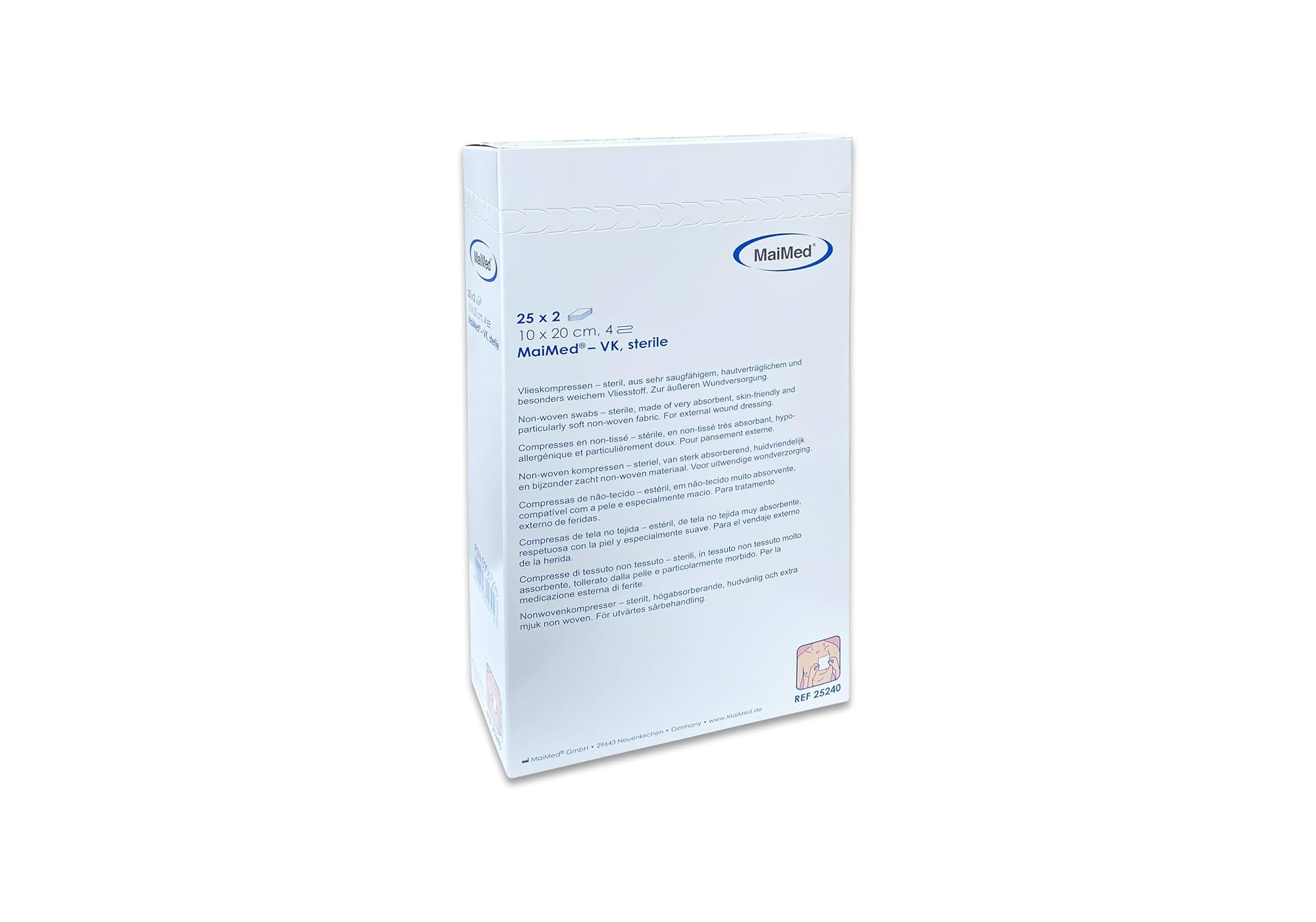 Non-woven kompressen - steriel - 10 x 20 cm - verpakt per 2 st - 25 x 2 st