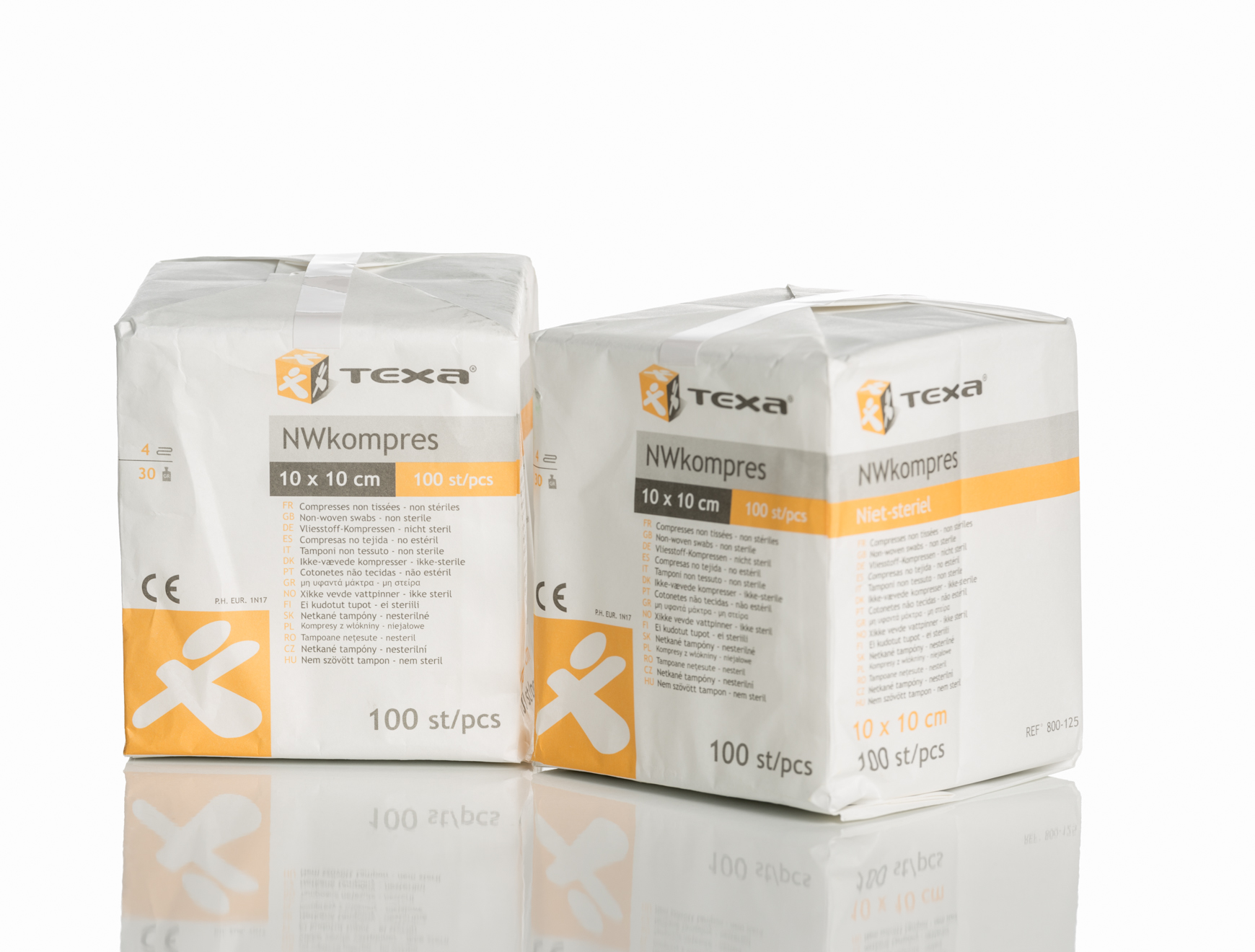Texa® non-woven kompressen - niet steriel - 10 x 10 cm - 10 x 100 st